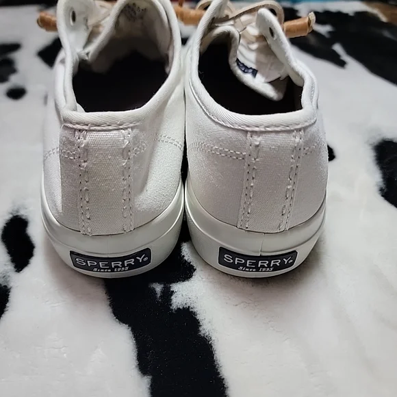 Sperry Women's White Canvas Sneakers - Picture 3 of 6